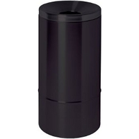 Selbstlöschender Papierkorb, 50 Liter, Stahl, schwarz mit schwarzem Deckel