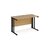 Maestro 25 straight desk 1200mm x 600mm - black cable managed leg frame and oak
