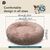 BLUZELLE Dog Bed for Small Dogs & Cats, 24" Donut Dog Bed Washable, Round Plush Dog Pillow Fluffy Cat Bed Cat Pillow, Calming Pet Mattress Soft Pad Comfort No-Skid Khaki