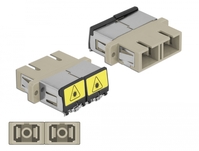 LWL Kupplung mit Laserschutzklappe SC Duplex Buchse zu SC Duplex Buchse Multimode beige, Delock® [86