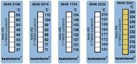 Öntapadós, felragasztható hőmérőcsík, 50 x 18 mm 116/121/127/132/138/143/149/154 °C-ig Testo Testoterm