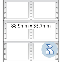 Computer-Etiketten, endlos 2-bahnig, Nadeldrucker, 88,90 x 35,70 mm, 8000 St.