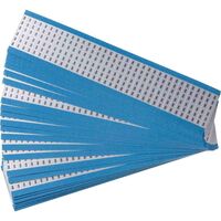 Wire Marker Cards - Solid Numbers 6.35 mm x 38.00 mm AF-8-PK, Blue, Rectangle, Permanent, Black on silver, Aluminium, Matte selbstklebende Labels