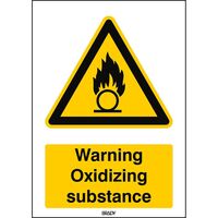 ISO Safety Sign - Warning , Oxidizing substance ,