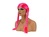 perruque cheveux longs avec couettes fluo rose