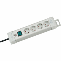 Steckdosenleiste Premium-Line 4-fach 1,8m mit Schalter lichtgrau