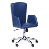 Fauteuil Windsor en polyuréthane Bleu, à mécanisme synchrone, accoudoirs fixes intégrés - produit supprimé à épuisement du stock
