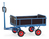 fetra® Handpritschenwagen, Ladefläche 1200 x 800 mm, 4 Bordwände 250/325 mm, Zugöse, Vollgummiräder, Tragkraft 700 kg