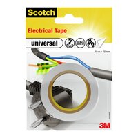 Scotch® Isolierband universal 4401WHT, 15 mm x 10 m, weiß, 1 Rolle PVC-Klebeband