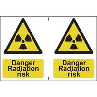 Danger radiation risk sign - Pack of 2