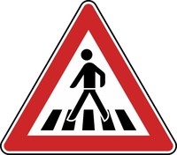 Verkehrszeichen VZ 101-11 Fußgängerüberweg, Aufstellung rechts, SL 630, 2mm flach, RA 1