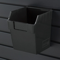 Storbox "Cube" / bac à marchandises / boîte pour système de parois à lamelles, 150 x 150 x 178 mm | noir