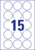 Runde Etiketten, ablösbar, A4, Ø 51 mm, 10 Bogen/150 Etiketten, weiß