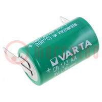 Batterie: Lithium; 3V; 1/2AA,1/2R6; 950mAh; nicht aufladbar