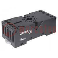 Socket; PIN: 8; 10A; 250VAC; on panel,for DIN rail mounting; octal