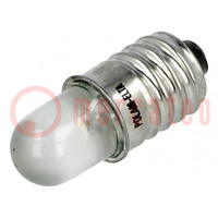 Lampadina LED; bianco; E10; 12VDC; 12VAC