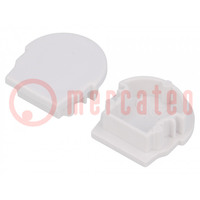 Cap for LED profiles; white; 2pcs; ABS; UNI12