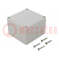 Enclosure: multipurpose; X: 80mm; Y: 82mm; Z: 55mm; ABS; grey; gasket