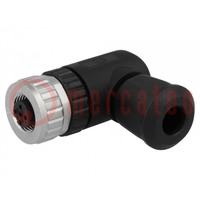 Connector: M12; stekker; PIN: 4; vrouwelijk; voor draad; IP67; 250V