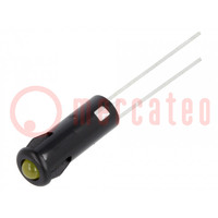 Indicator: LED; prominent; yellow; Ø5.2mm; IP40; for PCB; ØLED: 3mm