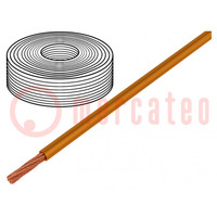 Wire; LifY; 1x1.5mm2; stranded; Cu; PVC; orange; 450V,750V; -15÷80°C
