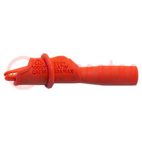 Crocodile clip; 10A; red; Grip capac: max.8.9mm; Socket size: 4mm