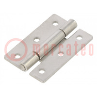 Cerniera; Larg: 30mm; acciaio inox; H: 45mm