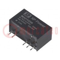 Convertisseur: DC/DC; 1W; Ud'entrée: 10,8÷13,2V; Ubase: 9VDC; SIP7