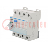 Interruptor diferencial; Itrab: 25A; Idifer: 30mA; polos: 3+N; IP20