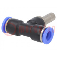 Push-in fitting; T-tap splitter; -0.95÷15bar; BLUELINE; 8mm