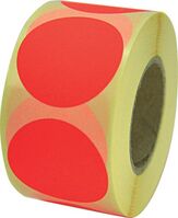 Papieretiketten - Rot, 3.8 cm, Papier, Selbstklebend, Für innen, Rund, Seton