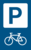 Parkplatzschild - P / Fahrrad, Weiß/Blau, 40 x 25 cm, Kunststoff, Symbol