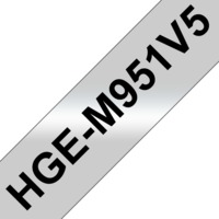 Schriftbandkassetten für Elektronische Beschriftungsgeräte HGe-M951V5, schwarz auf silber matt