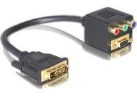 DeLOCK Adapter DVI29 male to VGA + 3x Cinch female 0,2 M DVI VGA (D-Sub) + 3 x RCA Fekete