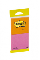 Post-It 6720-PO Klebezettel Quadratisch Orange, Pink 75 Blätter Selbstklebend