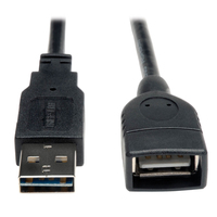 Tripp Lite UR024-001 Cable de Extensión USB 2.0 Universal Reversible (Reversible A a A M/H), 0.3 m [1 pie]