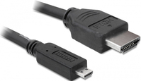 DeLOCK 3m HDMI câble HDMI HDMI Type A (Standard) HDMI Type D (Micro) Noir
