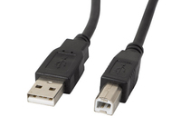 Lanberg CA-USBA-10CC-0005-BK USB-kabel 0,5 m USB 2.0 USB B Zwart