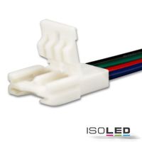 illustrazione di prodotto - Banda flessibile Clip-collegamento-Slim 4-poli :: bianco per larghezza 10mm :: con cavo da 200mm