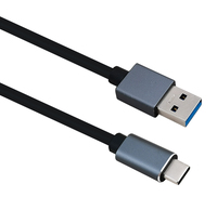 Helos Anschlusskabel, USB 3.1 A Stecker/ USB Type-C™ St., PREMIUM, 2,0m, schwarz