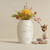 Blumenvase Gesicht, Tischdeko aus Keramik, Dekovase, für Pampasgras und Trockenblumen, HxBxT: 14,5 x 9,5 x 10,5 cm, weiß