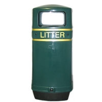 Premium Litter Bin - 90 Litre Capacity - Tarmac Black