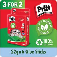 Pritt Stick 22g Glue Stick (Pack of 6) 3 for 2