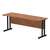 Impulse 1800 x 600mm Straight Office Desk Walnut Top Black Cantilever Leg