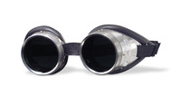 Artikeldetailsicht RIMAG Schutzbrille Schraubringbrille LUX farblos splitterfrei aus vernickeltem Eisenblech, mit Lederwulstpolster