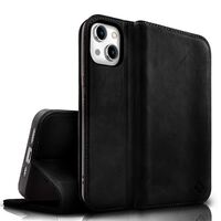 NALIA Genuine Leather Flipcase compatible with iPhone 15 Plus Case, Handmade 100% Cowhide Leather RFID Protection Cover, Stand Function Card Slots, Premium Shockproof Flip Walle...