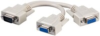 VGA-Adapterkabel, 0.2 m, Grau - VGA-Stecker (15-polig) > 2x VGA-Buchse (15-polig)