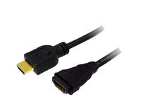 Verlängerungskabel HDMI-High-Speed 1.4 mit Ethernet, A Stecker an A Buchse, vergoldete Kontakte, sch