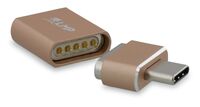 USB-C (f) to USB-C (m) Magnetic Safety Adapter f. USB-C charging cable, up to 100W, gold Cavi Adattatori