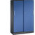 Armario de puertas correderas ASISTO, altura 1617 mm, anchura 1000 mm, gris negruzco / azul genciana.